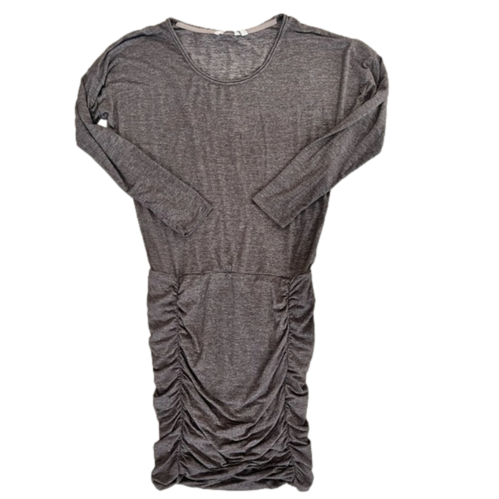 Athleta Brown Long Sleeve Ruched Tulip Dress Size Meeium